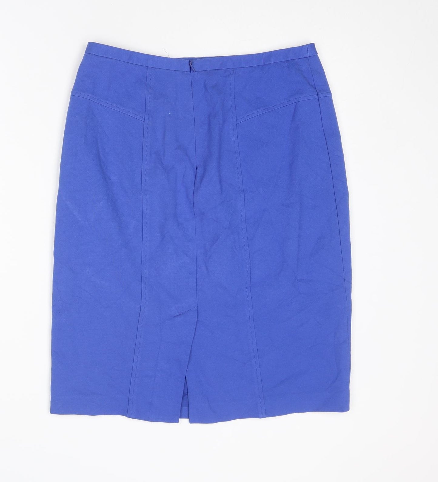 PURE Collection Womens Blue Viscose Straight & Pencil Skirt Size 12 Zip