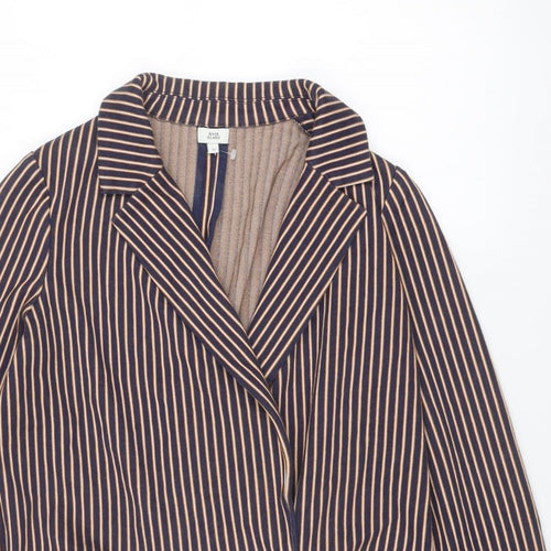 River Island Womens Multicoloured Striped Jacket Blazer Size 8 Button