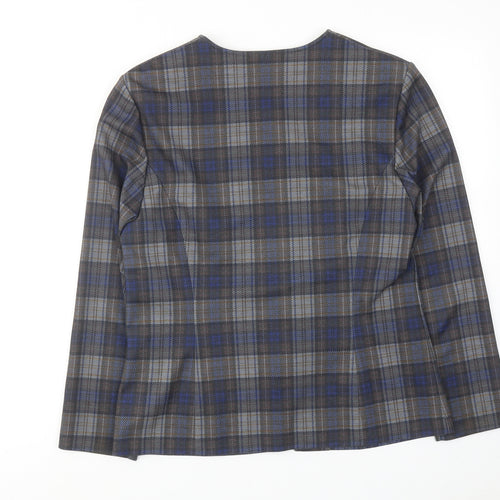 Karelia Womens Multicoloured Plaid Jacket Size 12 Button