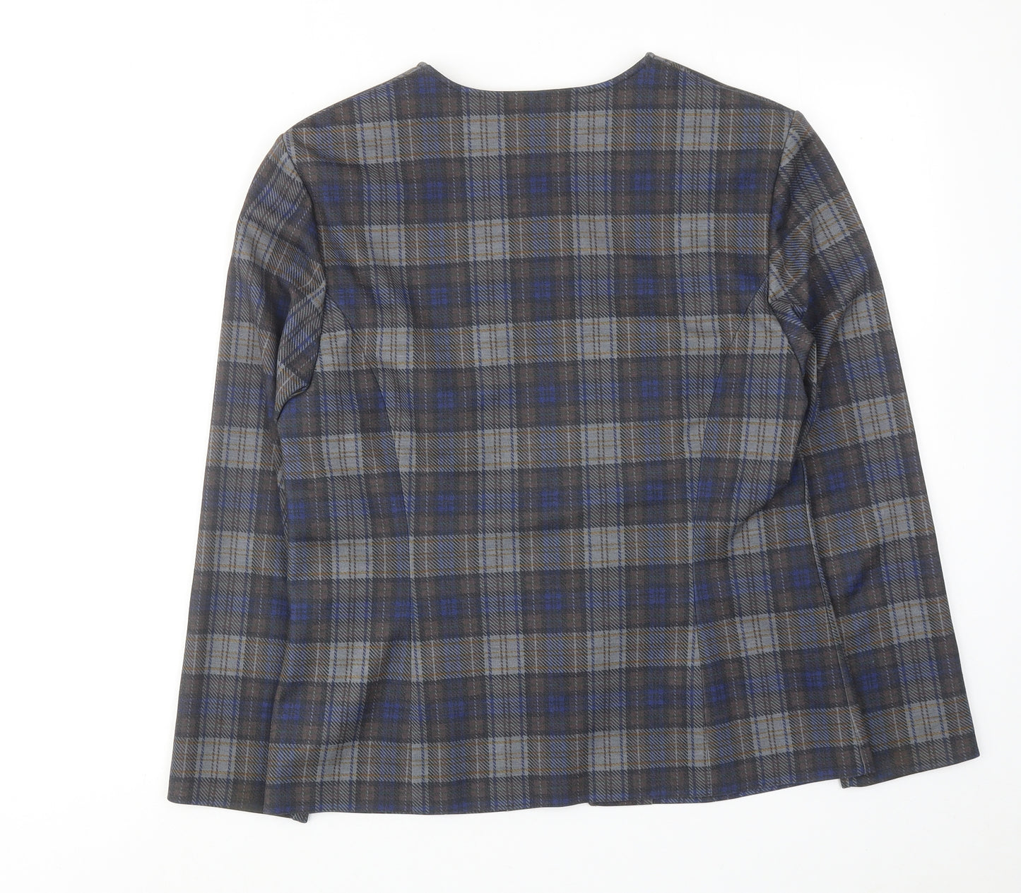 Karelia Womens Multicoloured Plaid Jacket Size 12 Button