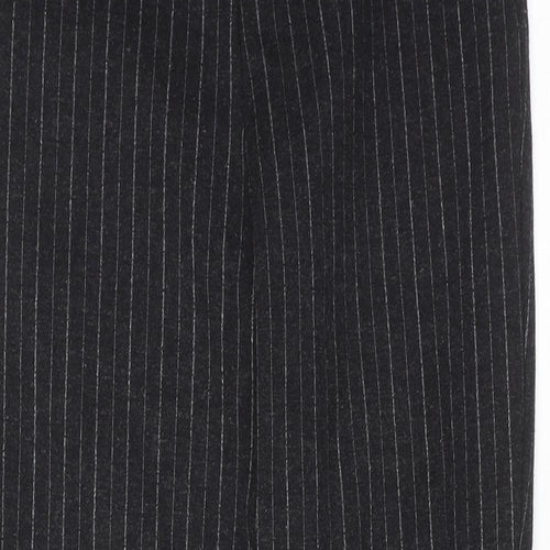 Marks and Spencer Womens Grey Striped Viscose Carrot Trousers Size S Regular Zip