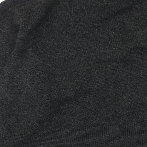 Zara Womens Grey V-Neck Acrylic Pullover Jumper Size S