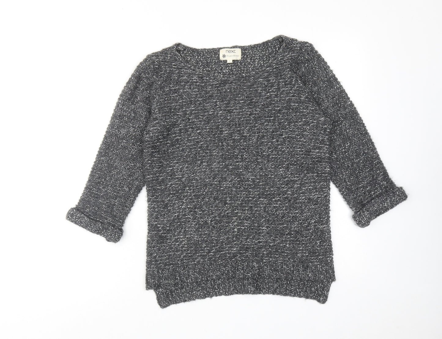 NEXT Womens Grey Round Neck Acrylic Pullover Jumper Size 6