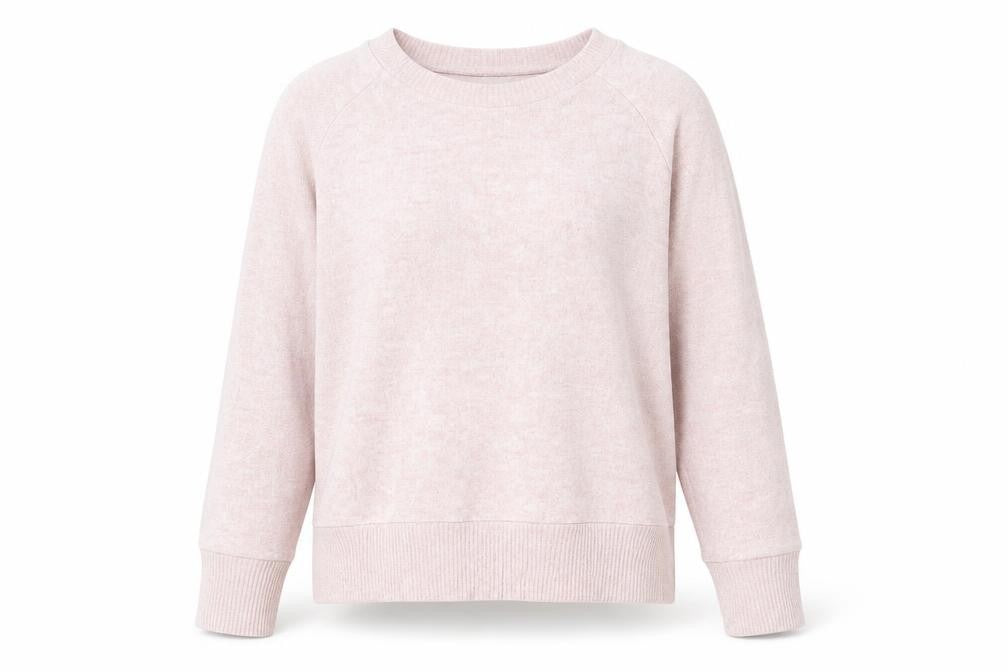 Front view of Next women’s pink viscose pullover sweatshirt, size UK 12, pullover
