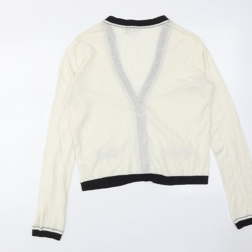 Gap Womens Ivory V-Neck Wool Cardigan Jumper Size XL