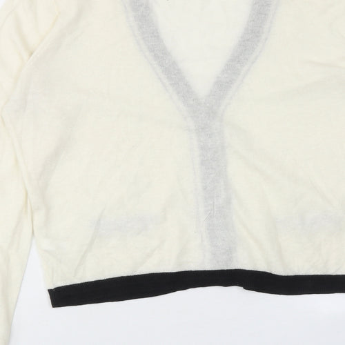 Gap Womens Ivory V-Neck Wool Cardigan Jumper Size XL