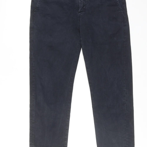 Departments Mens Blue Cotton Trousers Size 30 in Regular Zip