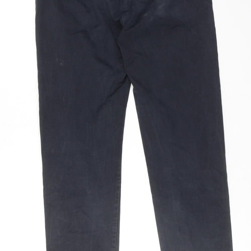 Departments Mens Blue Cotton Trousers Size 30 in Regular Zip