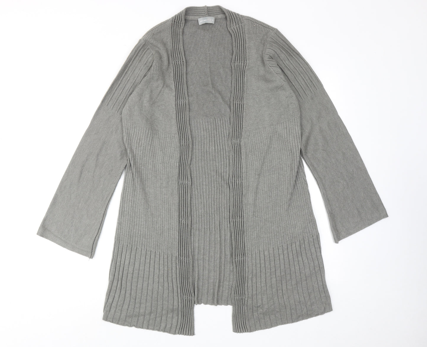 Per Una Womens Grey V-Neck Acrylic Cardigan Jumper Size 16