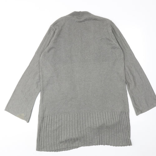 Per Una Womens Grey V-Neck Acrylic Cardigan Jumper Size 16