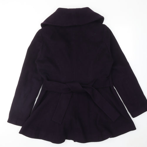 Karen Blake Womens Purple Overcoat Coat Size S Button