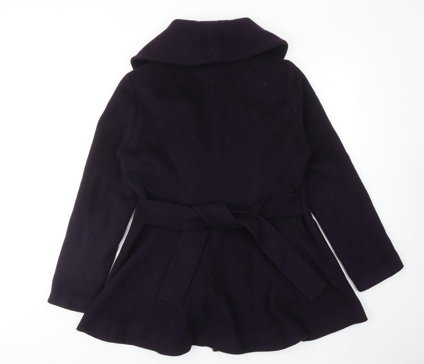 Karen Blake Womens Purple Overcoat Coat Size S Button