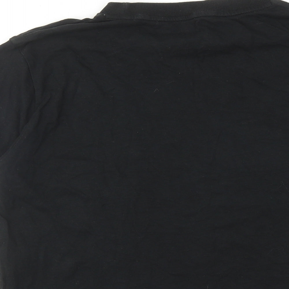 PUMA Womens Black Cotton Basic T-Shirt Size S Round Neck