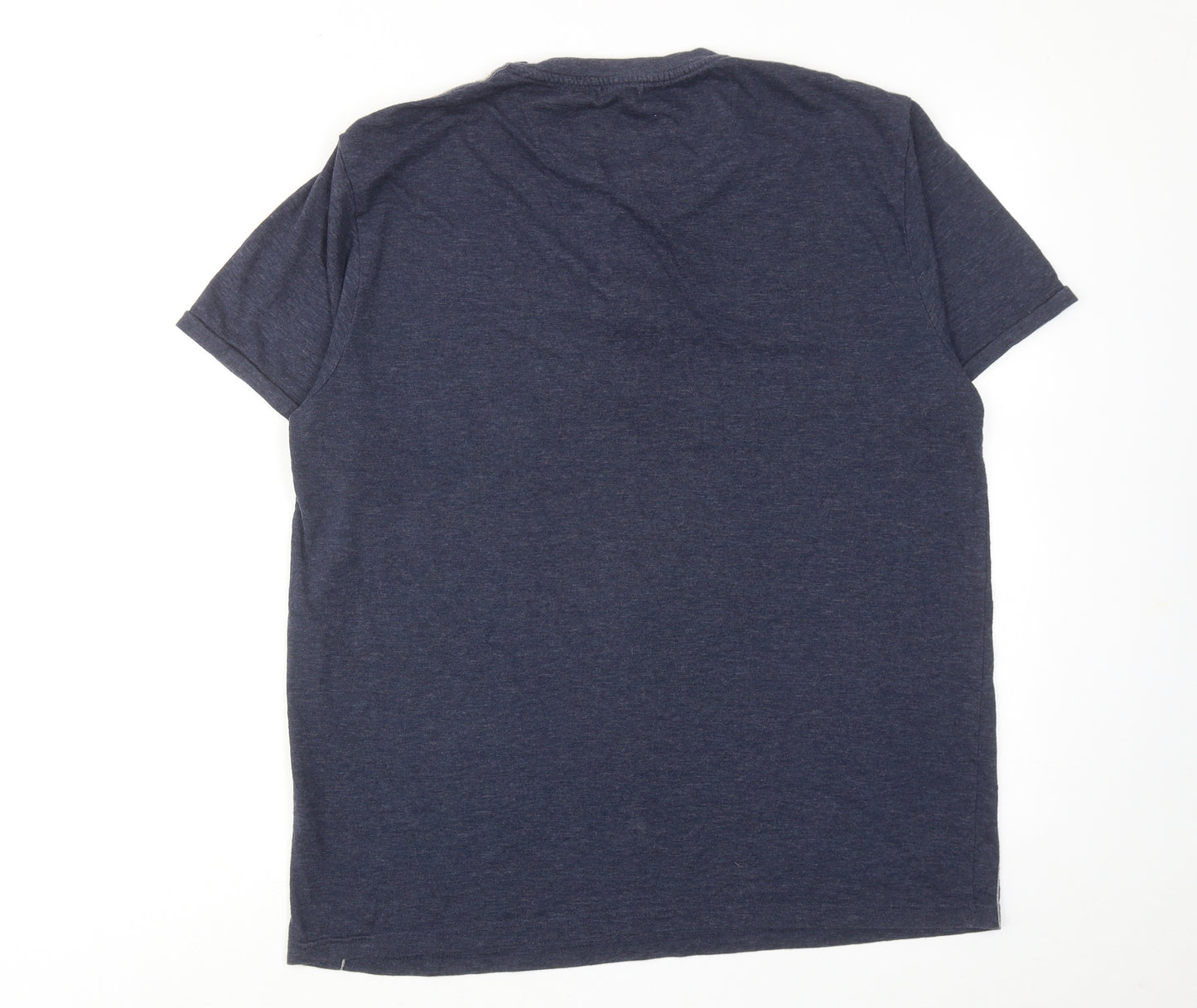 Blue Inc Mens Blue Cotton T-Shirt Size L Round Neck