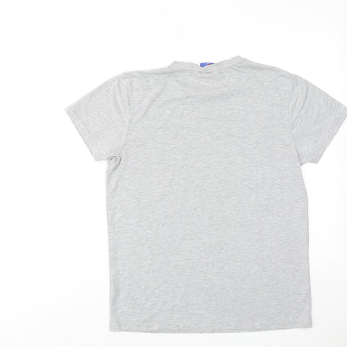 Superman Mens Grey Cotton T-Shirt Size M Round Neck - Union Jack Superman