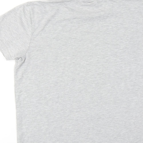 Superman Mens Grey Cotton T-Shirt Size M Round Neck - Union Jack Superman