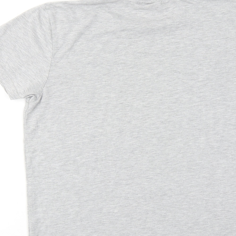 Superman Mens Grey Cotton T-Shirt Size M Round Neck - Union Jack Superman
