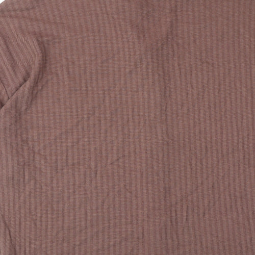ASOS Mens Brown Geometric Polyester Button-Up Size M Collared Button