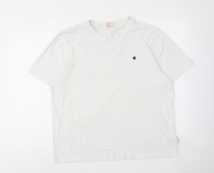 SoulCal&Co Mens White Cotton T-Shirt Size 2XL Round Neck