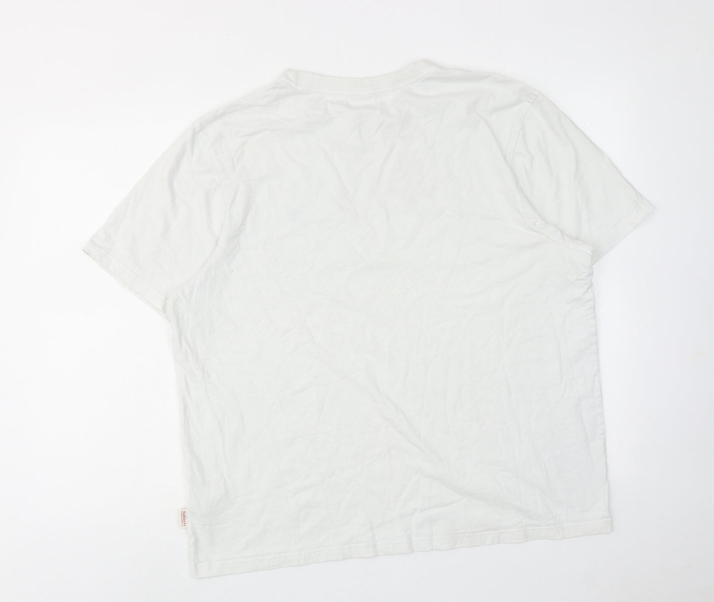 SoulCal&Co Mens White Cotton T-Shirt Size 2XL Round Neck