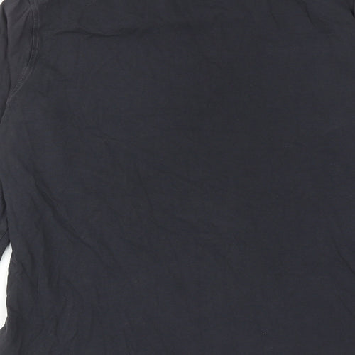 Marks and Spencer Boys Black Cotton Basic T-Shirt Size 15-16 Years Round Neck Pullover