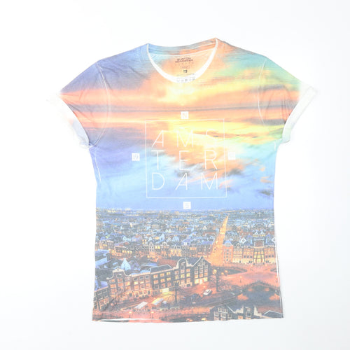 Burton Mens Multicoloured Polyester T-Shirt Size M Round Neck - Amsterdam
