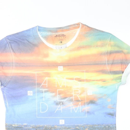 Burton Mens Multicoloured Polyester T-Shirt Size M Round Neck - Amsterdam