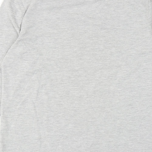 Marks and Spencer Boys Grey Cotton Basic T-Shirt Size 11-12 Years Round Neck Pullover - One Team