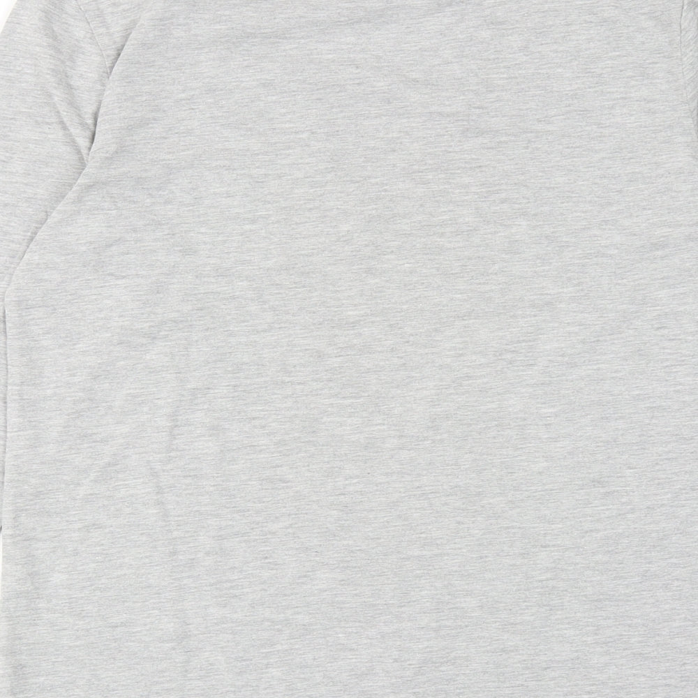 Marks and Spencer Boys Grey Cotton Basic T-Shirt Size 13-14 Years Round Neck Pullover - One Team