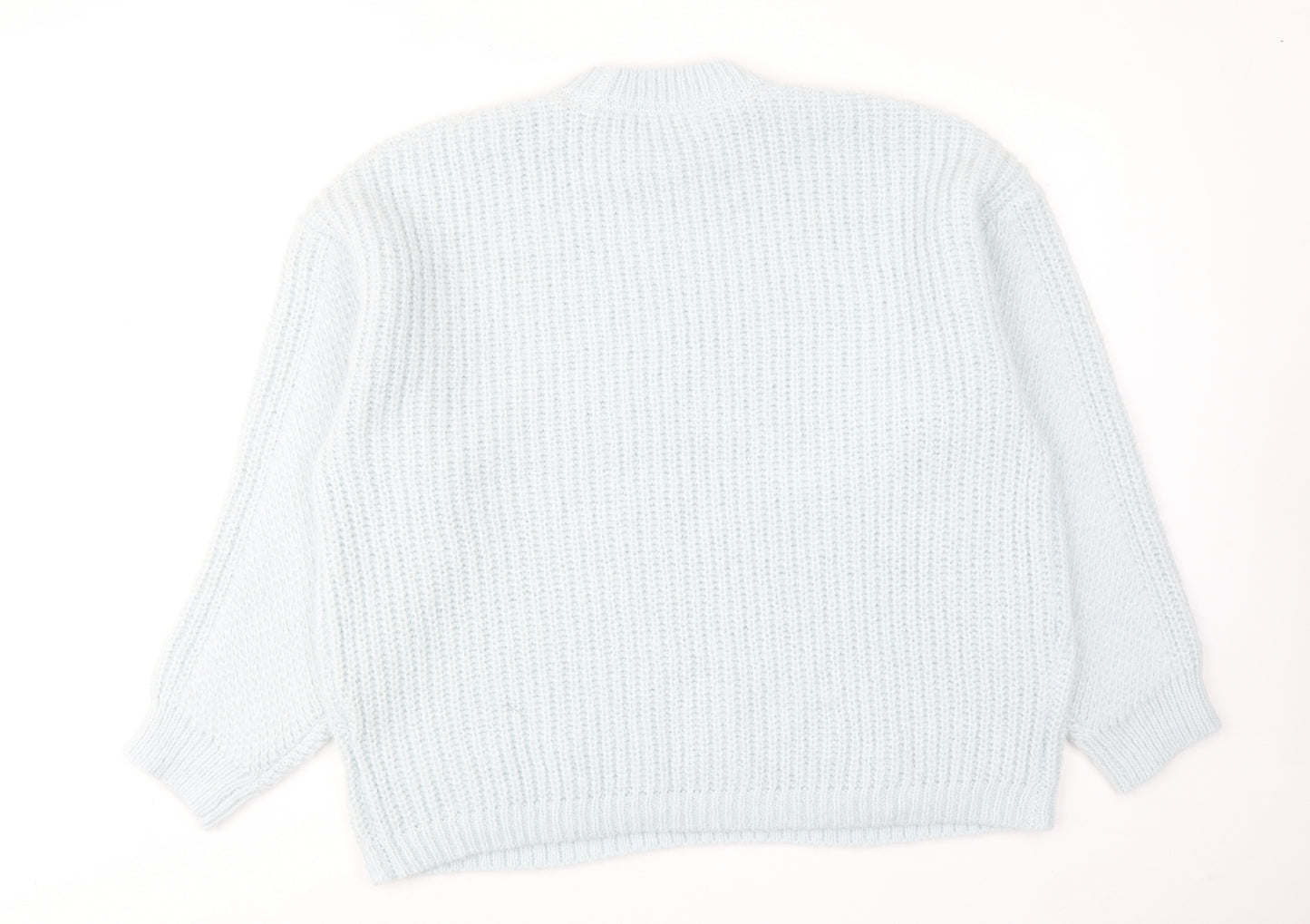 Topshop Womens Blue Round Neck Polyester Pullover Jumper Size L