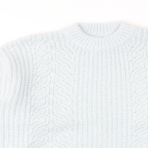 Topshop Womens Blue Round Neck Polyester Pullover Jumper Size L