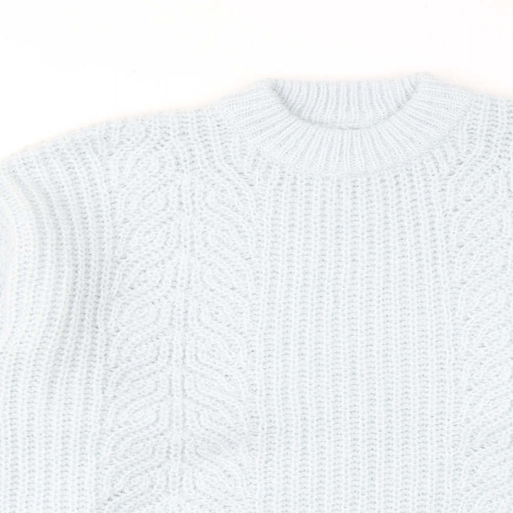 Topshop Womens Blue Round Neck Polyester Pullover Jumper Size L