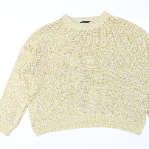 Marks and Spencer Womens Yellow Round Neck Acrylic Pullover Jumper Size XL