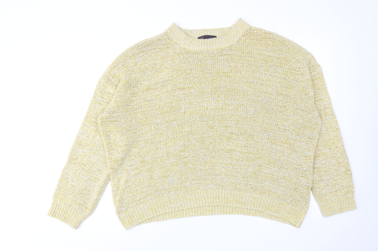 Marks and Spencer Womens Yellow Round Neck Acrylic Pullover Jumper Size XL
