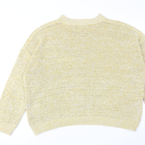 Marks and Spencer Womens Yellow Round Neck Acrylic Pullover Jumper Size XL