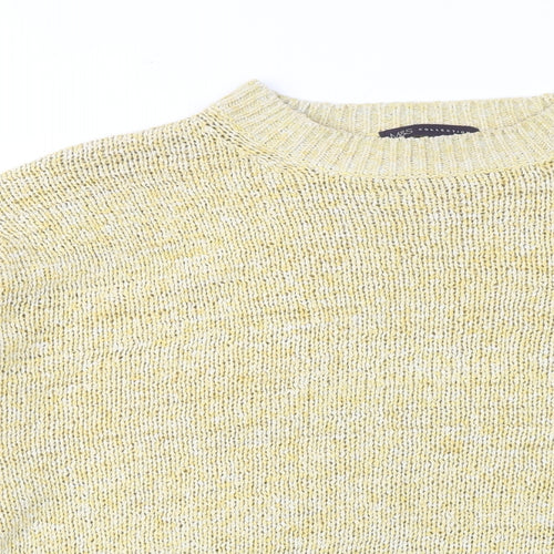 Marks and Spencer Womens Yellow Round Neck Acrylic Pullover Jumper Size XL