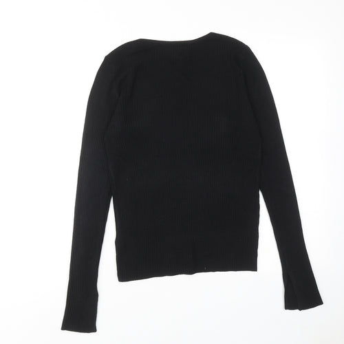 ASOS Womens Black V-Neck Viscose Pullover Jumper Size 12