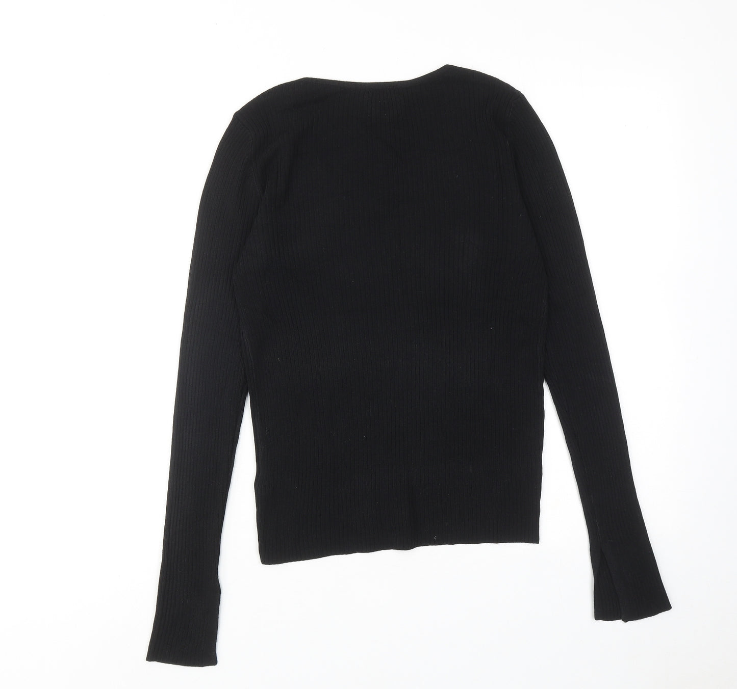 ASOS Womens Black V-Neck Viscose Pullover Jumper Size 12
