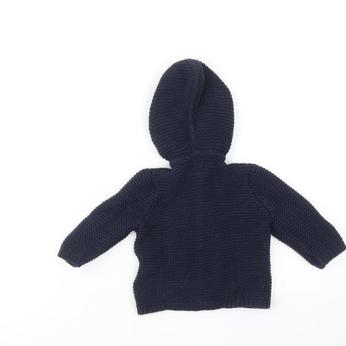 Gap Boys Blue Cotton Cardigan Jumper Size 3-6 Months Button