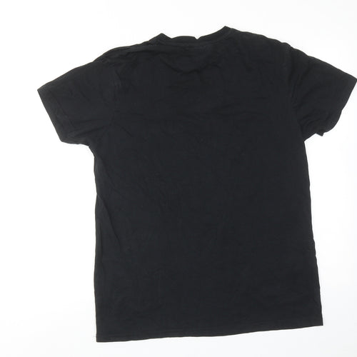 McKenzie Mens Black Cotton T-Shirt Size M Round Neck