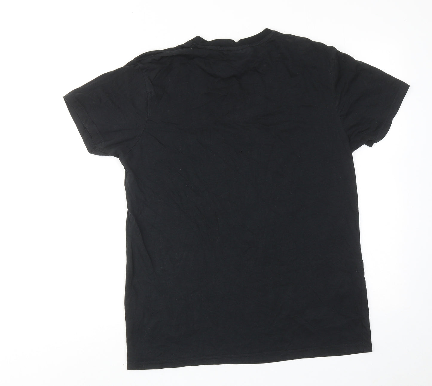 McKenzie Mens Black Cotton T-Shirt Size M Round Neck