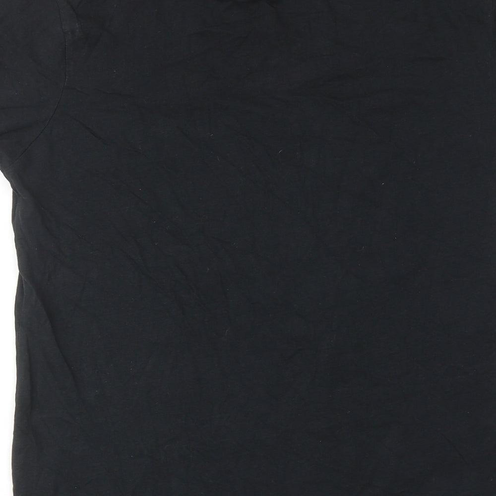 McKenzie Mens Black Cotton T-Shirt Size M Round Neck