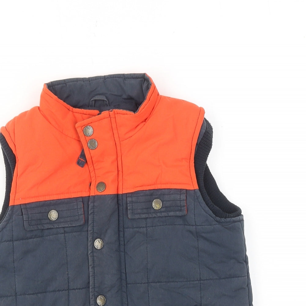 Fat Face Boys Blue Gilet Jacket Size 4-5 Years Zip