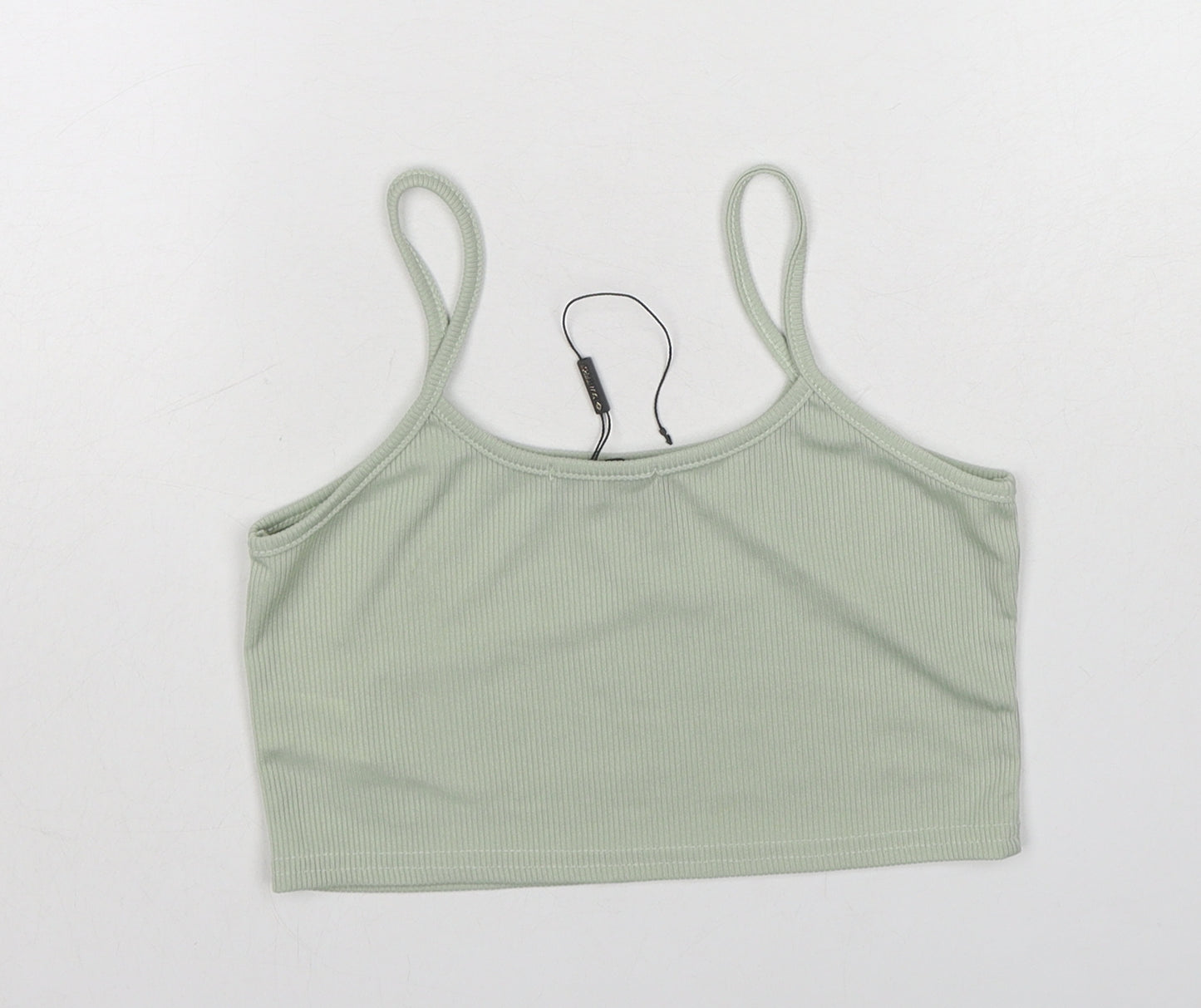 I SAW IT FIRST Womens Green Polyester Cropped Tank Size 10 Round Neck