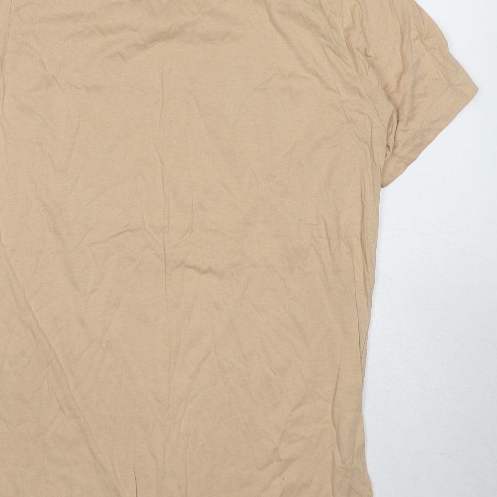Sweet Honeydew Womens Beige Polyester Basic T-Shirt Size M Round Neck - Someone Has Been In My Room And Taken My Beers