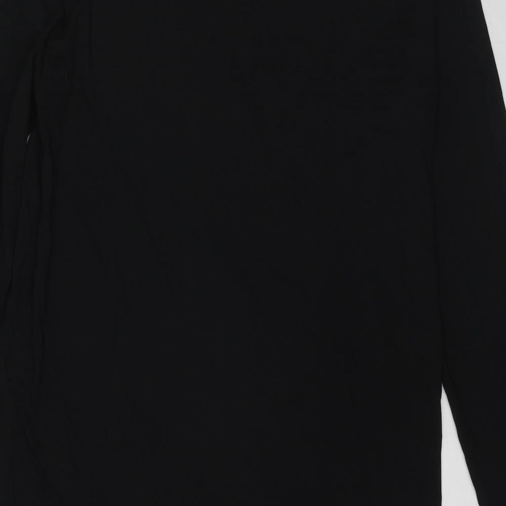 Brave Soul Womens Black Cotton Jumper Dress Size 12 Round Neck Pullover