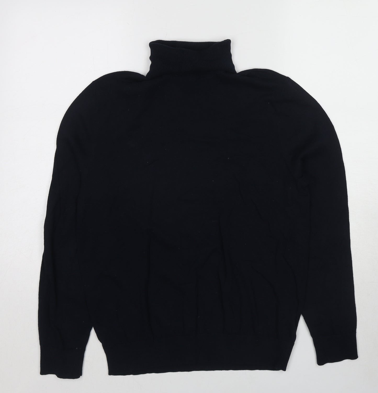 Burton Mens Blue Roll Neck Cotton Pullover Jumper Size M Long Sleeve