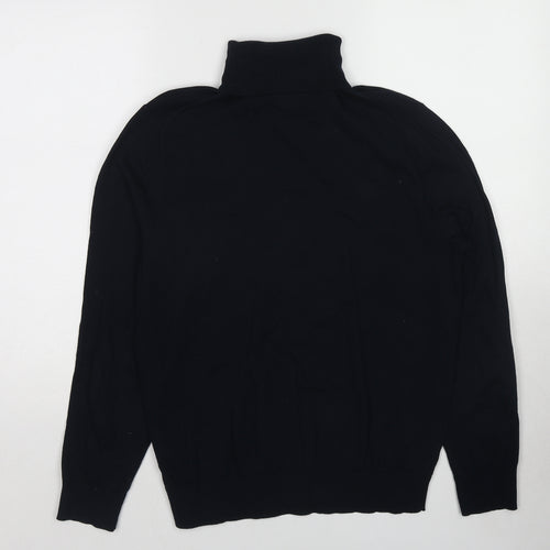 Burton Mens Blue Roll Neck Cotton Pullover Jumper Size M Long Sleeve
