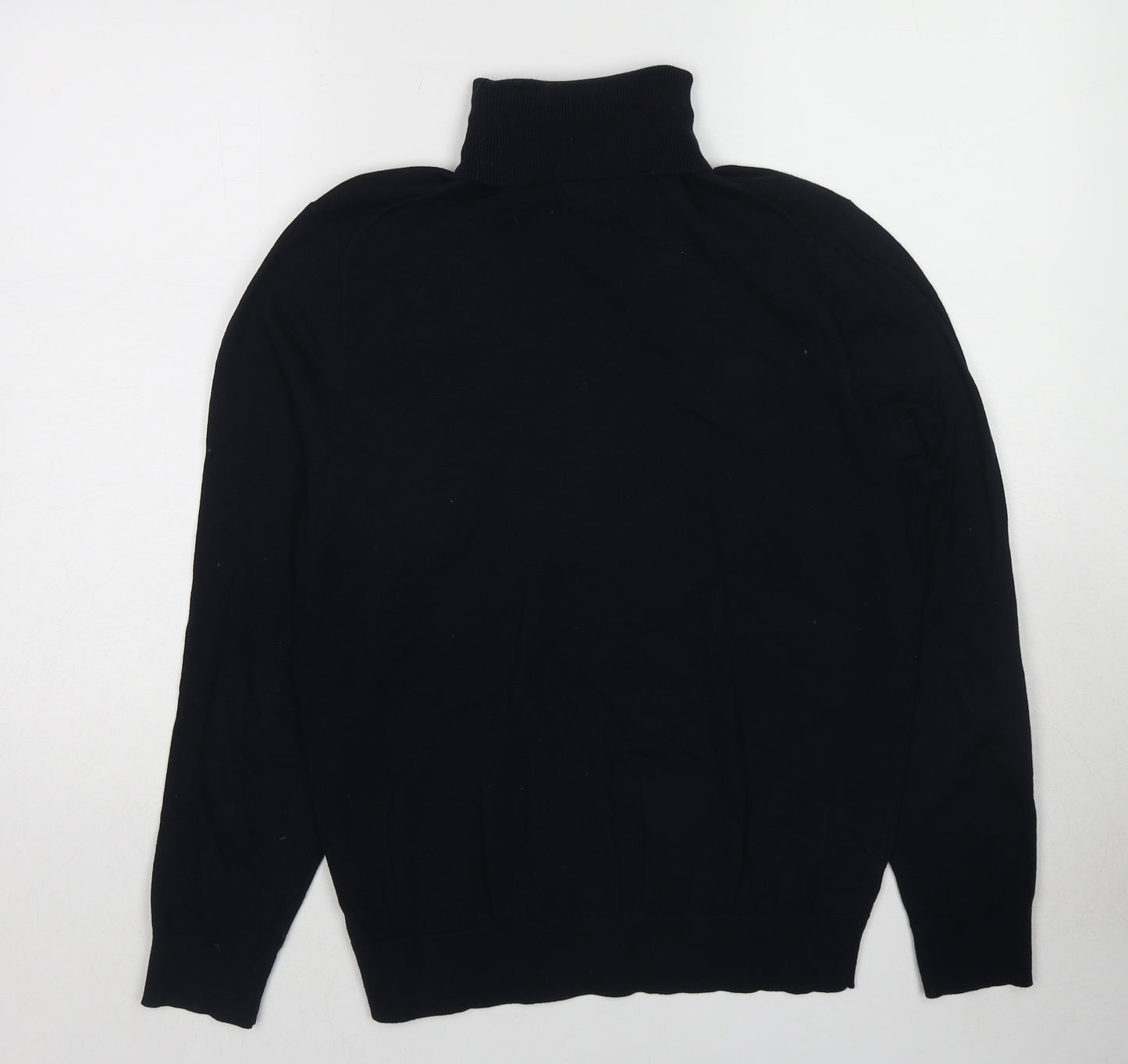 Burton Mens Blue Roll Neck Cotton Pullover Jumper Size M Long Sleeve