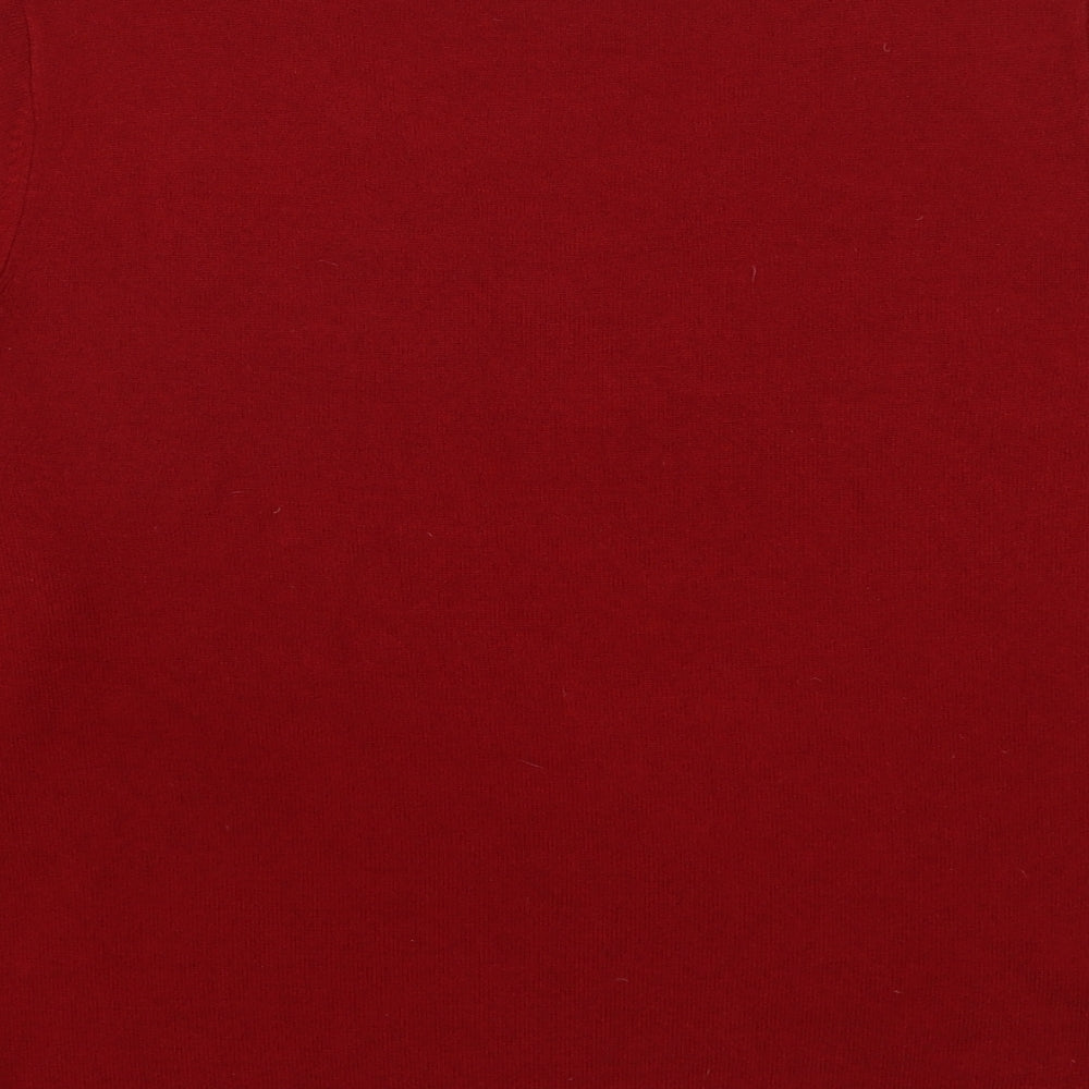 Per Una Womens Red V-Neck Acrylic Pullover Jumper Size 18